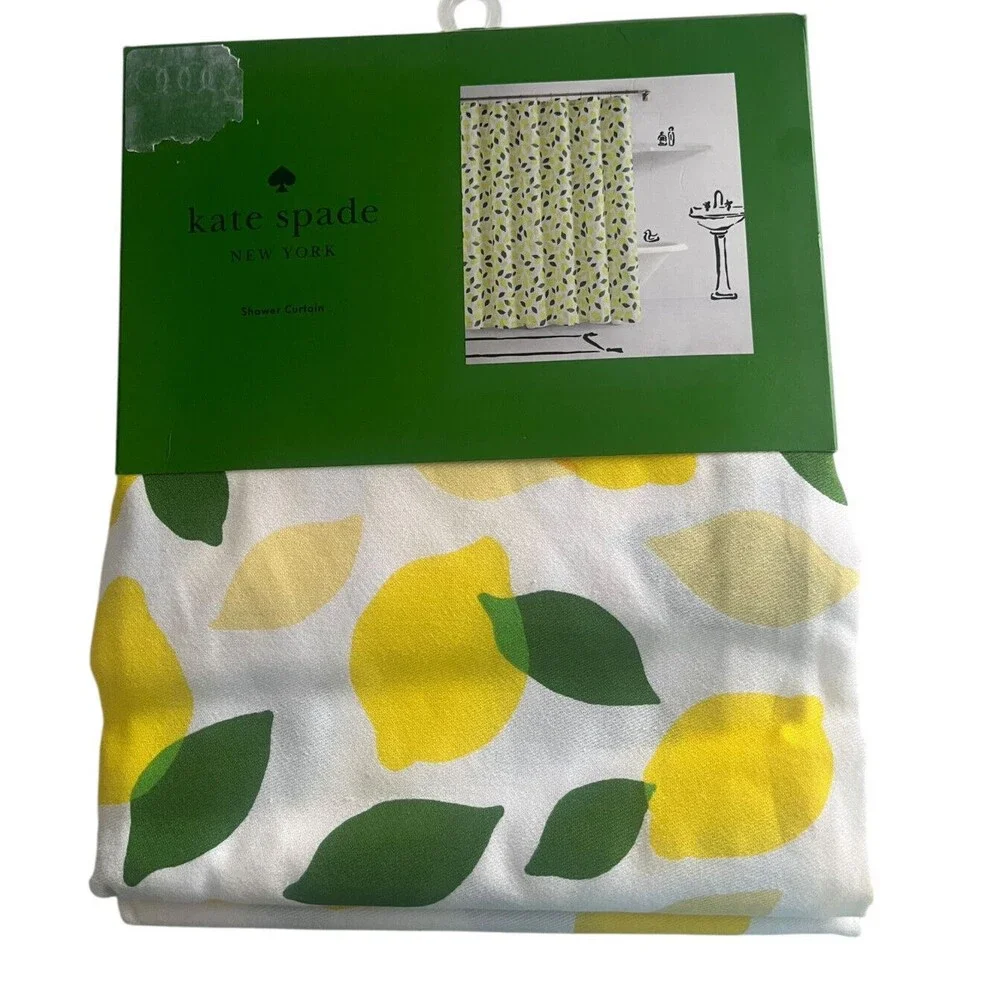 kate spade new york Shower Curtain Lemon Tree Yellow Green White Lemons 72X72